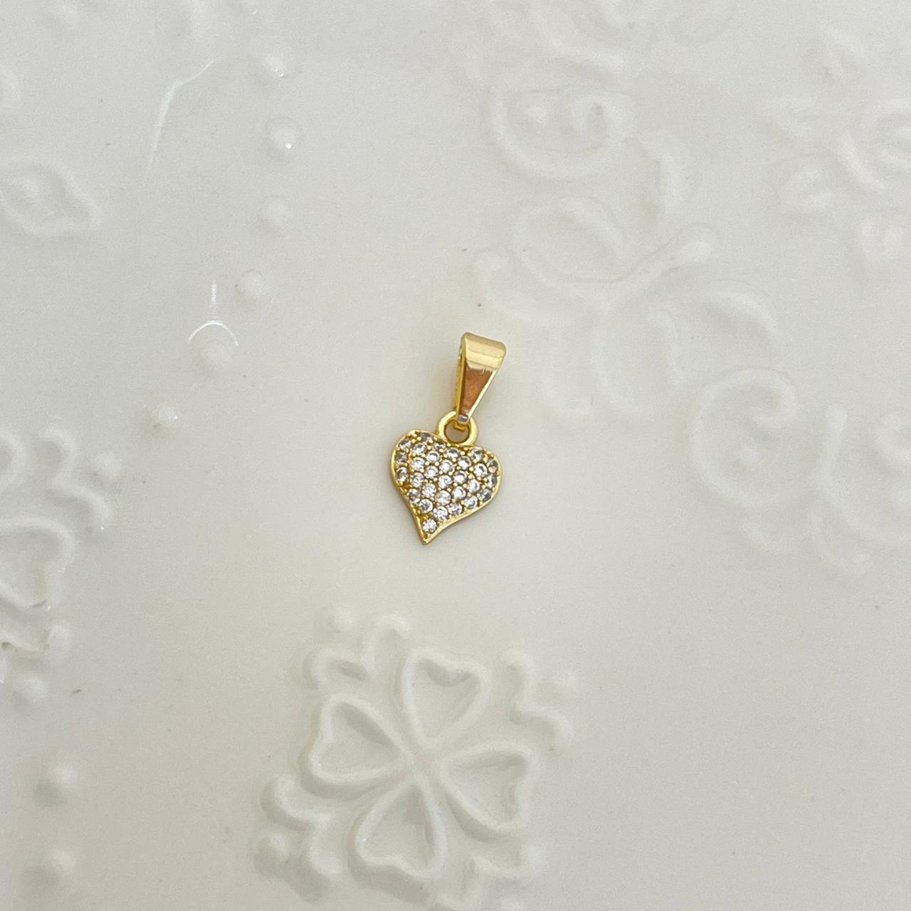 Dije Corazón Con Circón Blanco 1.6cm ID: 225