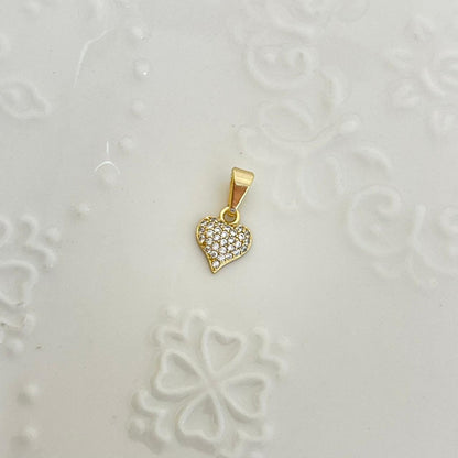 Dije Corazón Con Circón Blanco 1.6cm ID: 225