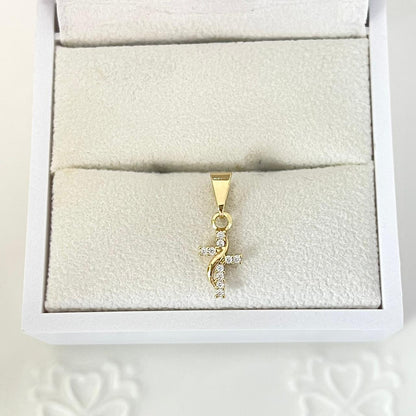 Dije Cruz Con Circon Blanco 2cm ID: 222