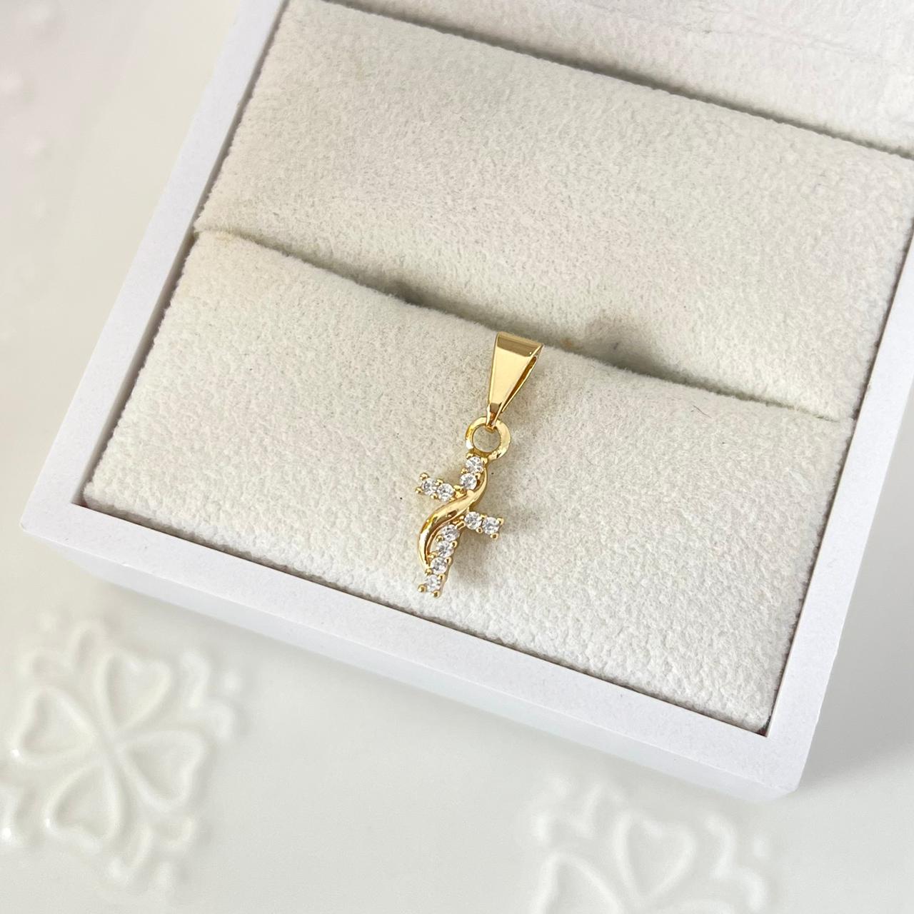 Dije Cruz Con Circon Blanco 2cm ID: 222