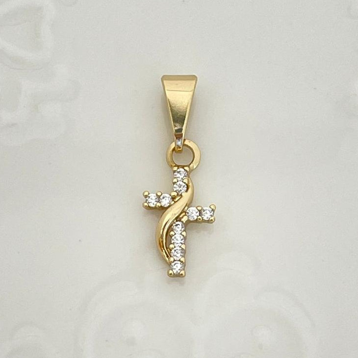 Dije Cruz Con Circon Blanco 2cm ID: 222