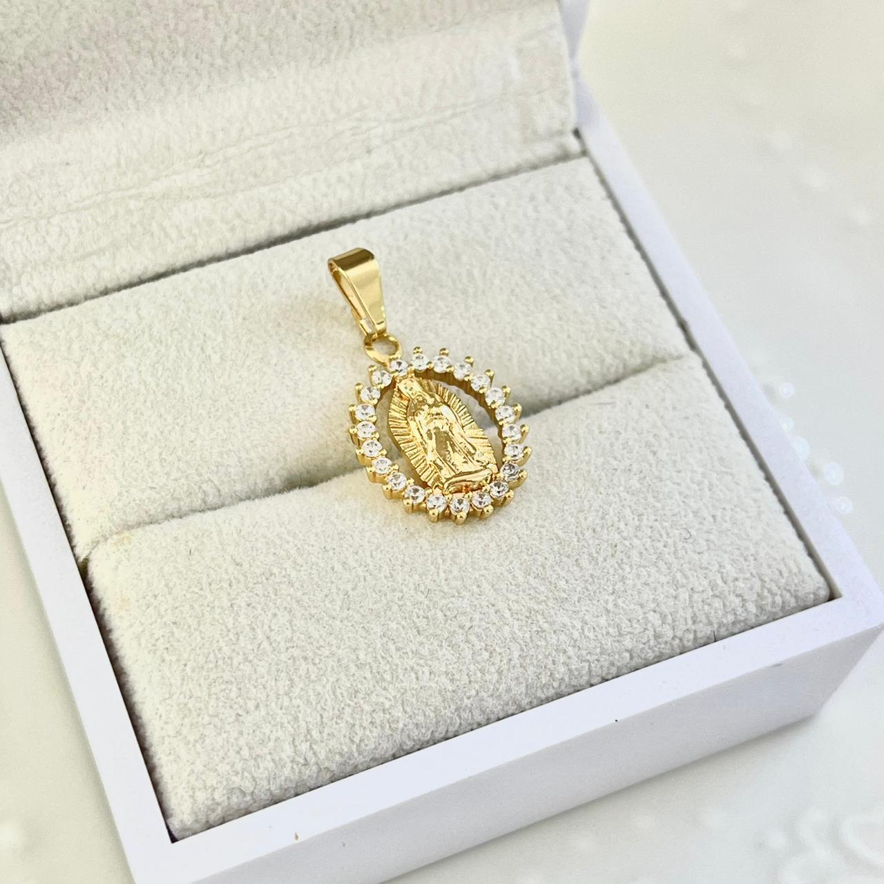 Dije Virgen Guadalupe Con Circon Blanco 1.6cm ID: 226