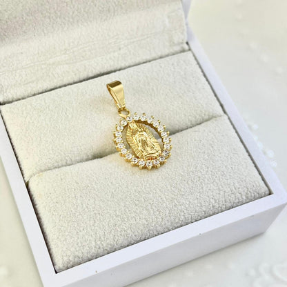 Dije Virgen Guadalupe Con Circon Blanco 1.6cm ID: 226