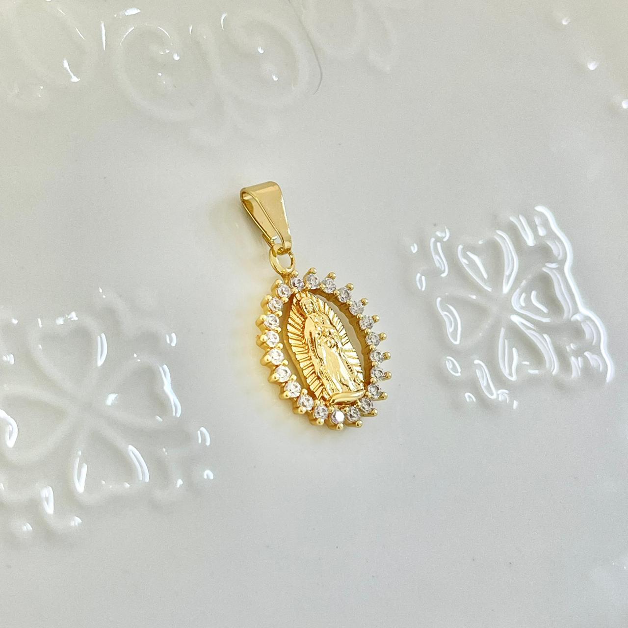 Dije Virgen Guadalupe Con Circon Blanco 1.6cm ID: 226