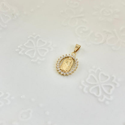 Dije Virgen Guadalupe Con Circon Blanco 1.6cm ID: 226