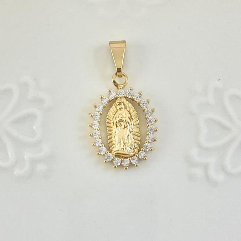 Dije Virgen Guadalupe Con Circon Blanco 1.6cm ID: 226
