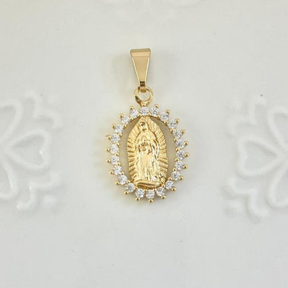 Dije Virgen Guadalupe Con Circon Blanco 1.6cm ID: 226
