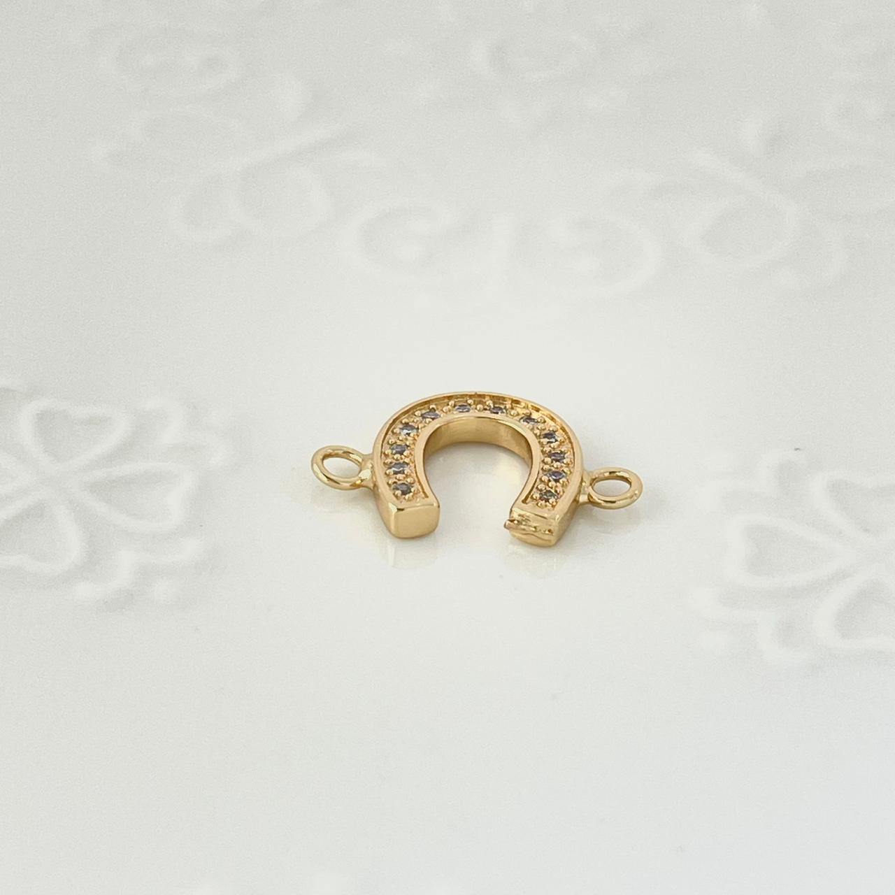 Herraje Herradura Con Circon Blanco 2cm ID: 232