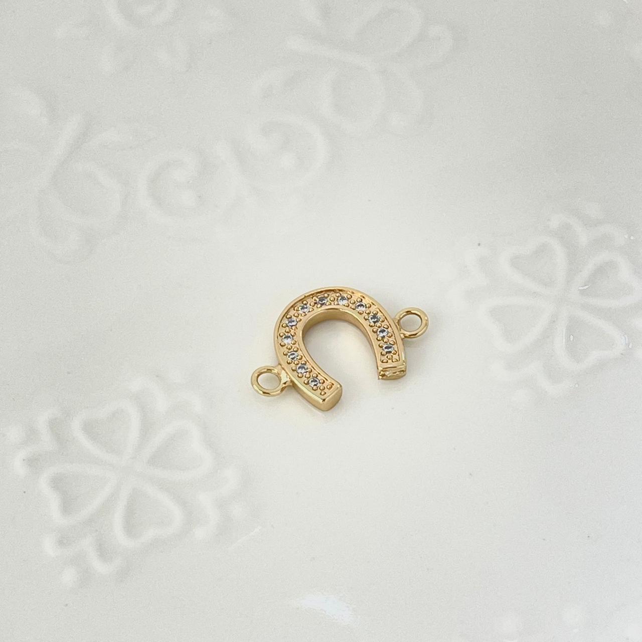 Herraje Herradura Con Circon Blanco 2cm ID: 232