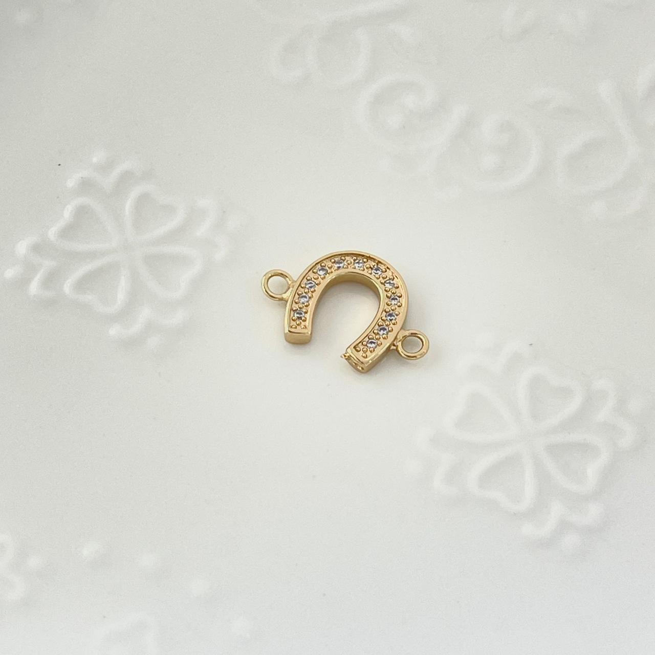 Herraje Herradura Con Circon Blanco 2cm ID: 232