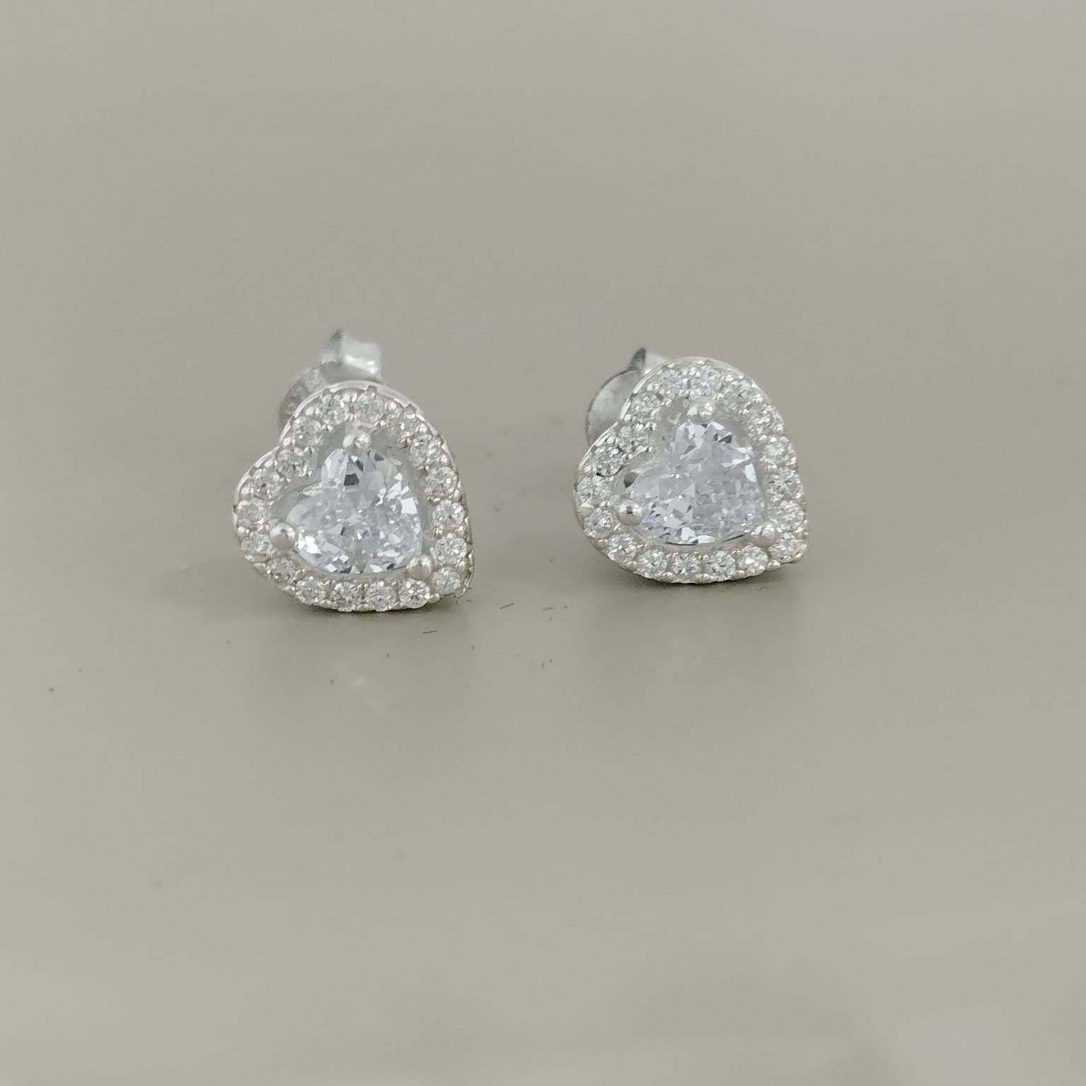 TOPO CORAZON BORDE CIRCON 1CM DE PLATA LEY 925 ID: 303