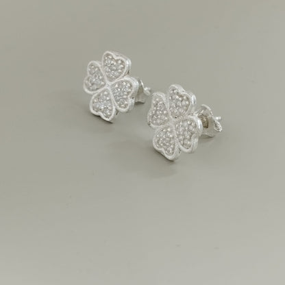 TOPO TREBOL CIRCON 1.2CM DE PLATA LEY 925 ID: 301