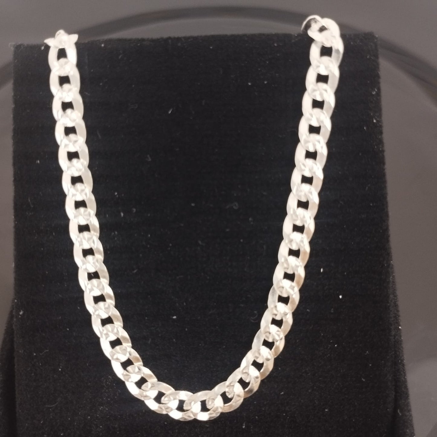 PULSO CUBANO DIAMANTADO 19CM 4MM DE PLATA ID: 274