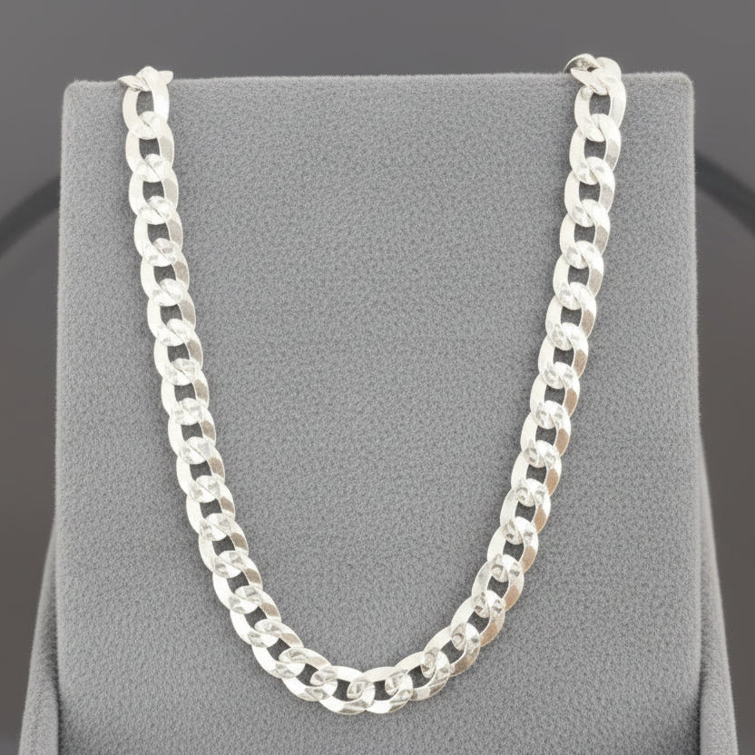 PULSO CUBANO DIAMANTADO 19CM 4MM DE PLATA ID: 274
