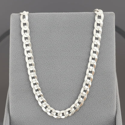 PULSO CUBANO DIAMANTADO 19CM 4MM DE PLATA ID: 274