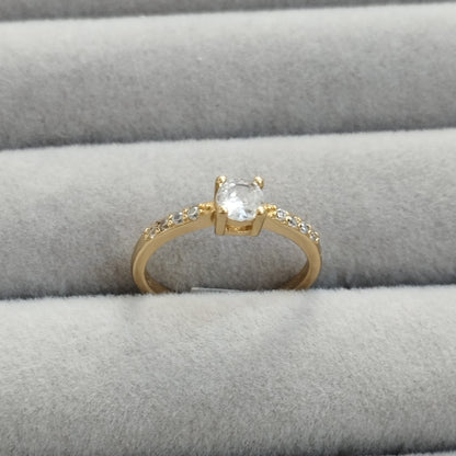 Anillo Solitario Con Circon Blanco T4 ID: 350