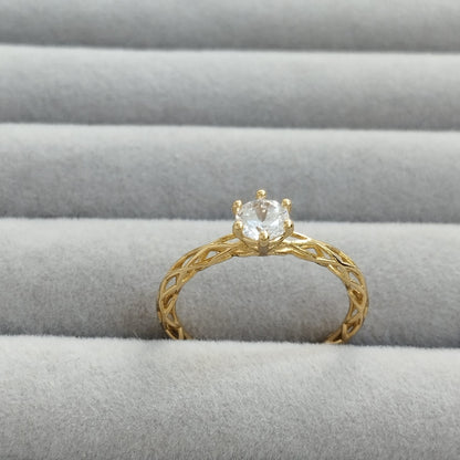 Anillo Solitario Con Circon Blanco T7 1/2 ID: 358
