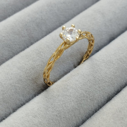Anillo Solitario Con Circon Blanco T7 1/2 ID: 358