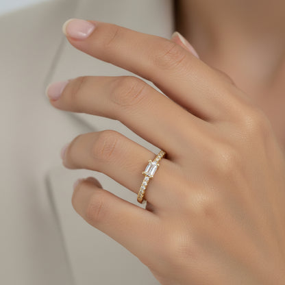 Anillo Solitario Con Circon Blanco T7 1/2 ID: 346