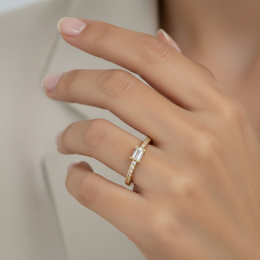 Anillo Solitario Con Circon Blanco T7 1/2 ID: 346