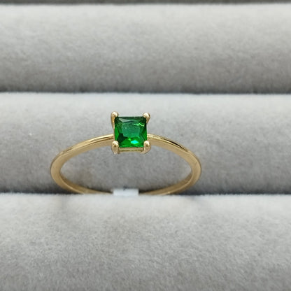 Anillo Solitario Con Circon Verde T8 ID: 354