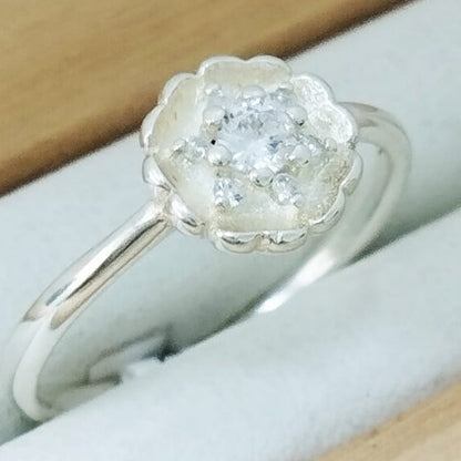 Anillo Solitario Circón Blanco T7 Plata Ley 925 ID: 424